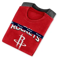 T-shirt Fanatics Heathered Charcoal/Red Houston Rockets pour hommes - Pack combiné