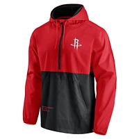 Men's Fanatics Red/Black Houston Rockets Block Party Thrill Seeker - Half-Zip Hoodie Jacket