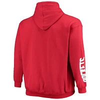 Men's Fanatics Red Houston Rockets Big & Tall Team Wordmark Pullover Hoodie