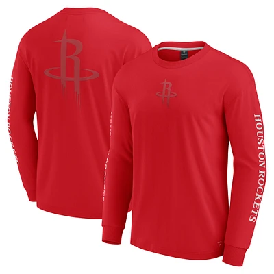 T-shirt à manches longues rouge Fanatics pour hommes Houston Rockets Elements Strive