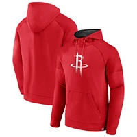 Men's Fanatics  Red Houston Rockets Iconic Defender Raglan Fleece Pullover Hoodie