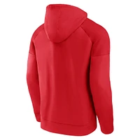 Men's Fanatics  Red Houston Rockets Iconic Defender Raglan Fleece Pullover Hoodie