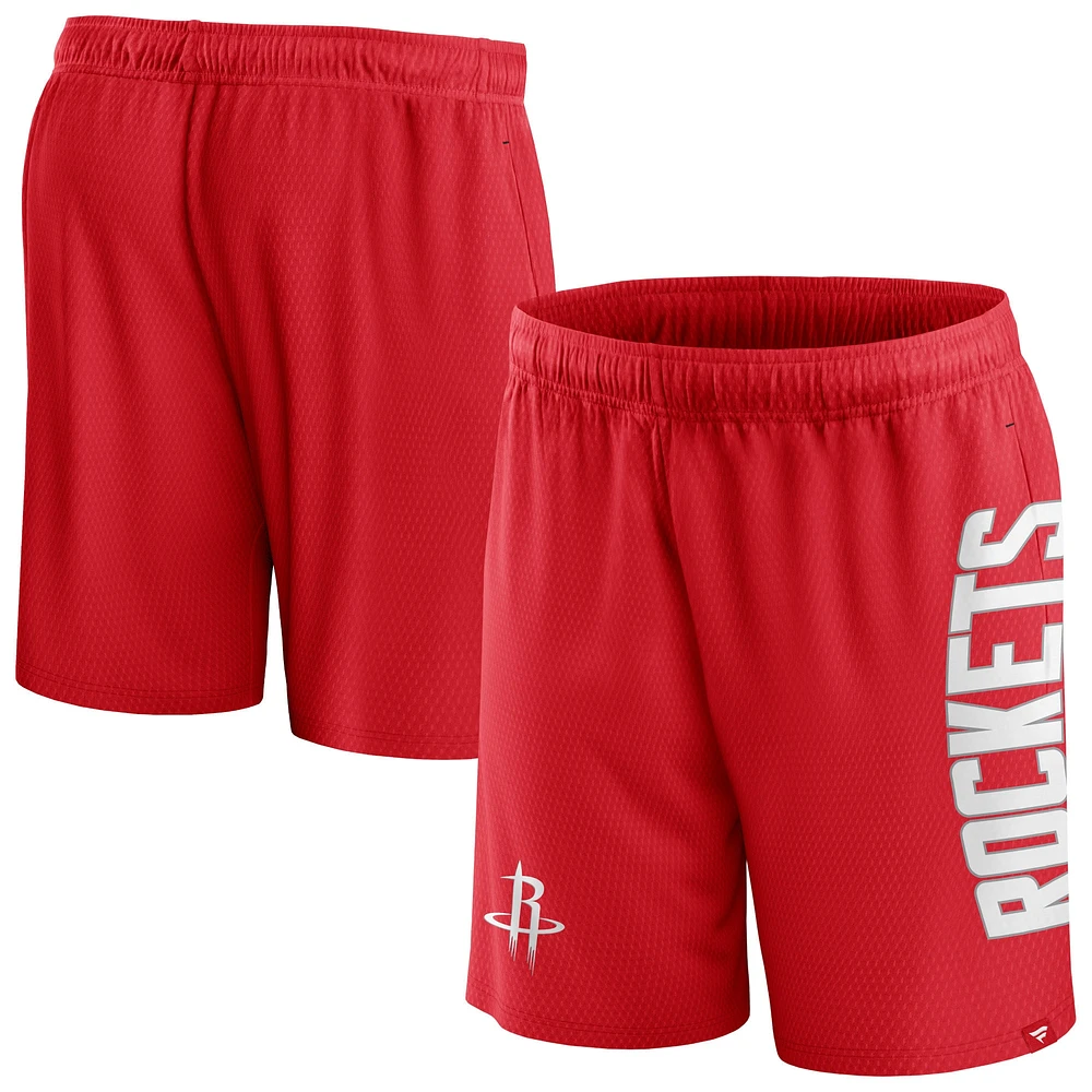 Short en maille Post Up Fanatics rouge Houston Rockets pour hommes