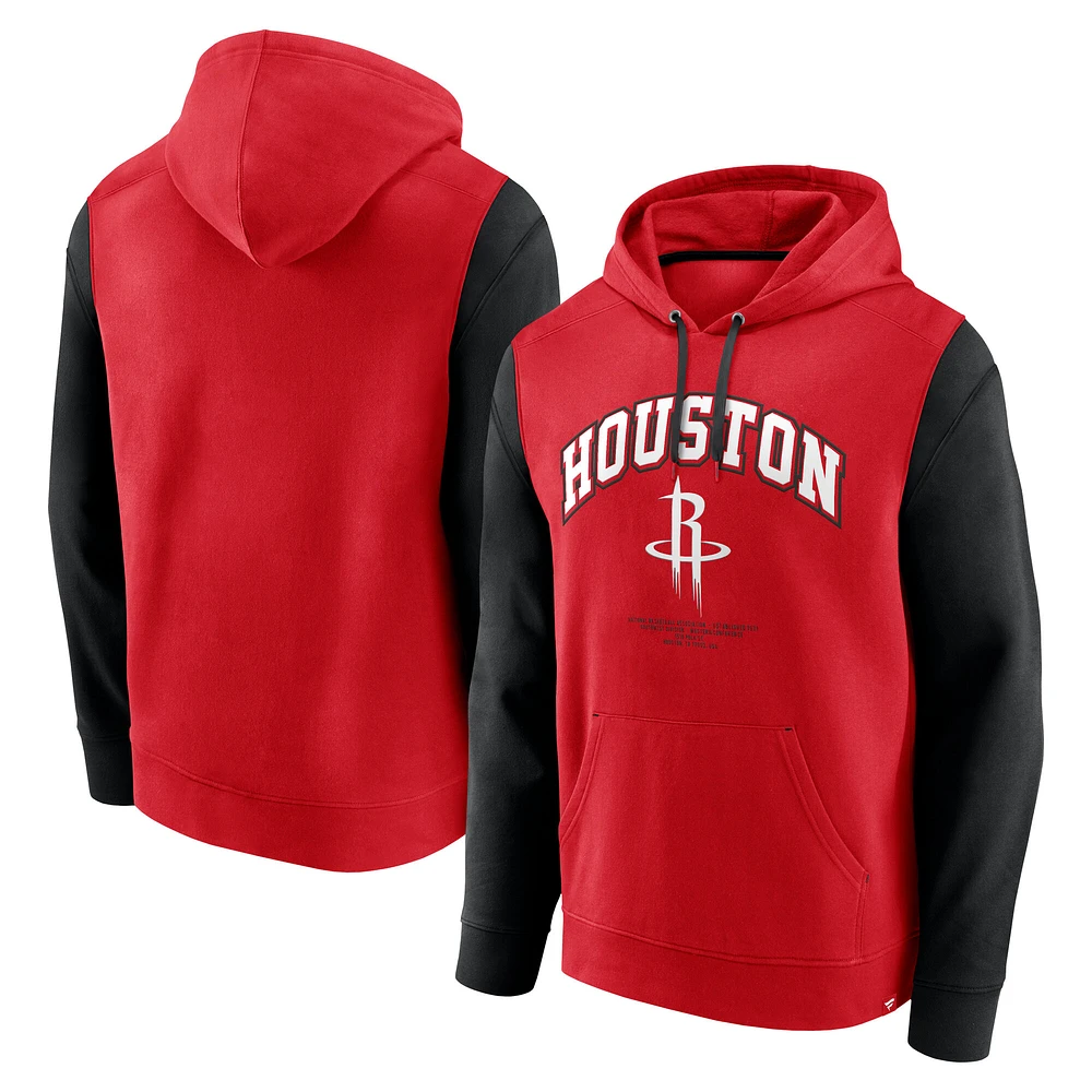 Men's Fanatics Red Houston Rockets Scorer Pullover Hoodie