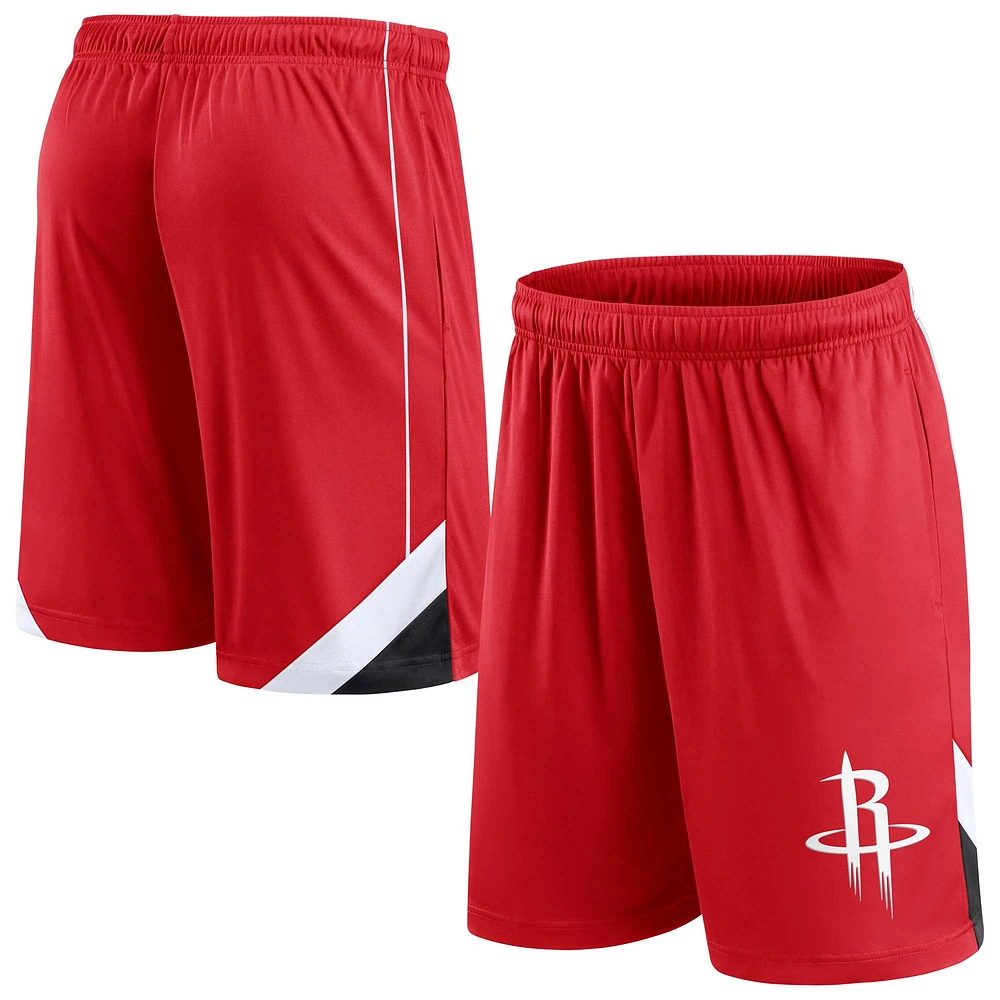 Short Slice Fanatics rouge Houston Rockets pour hommes