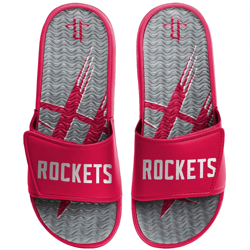 Sandales à enfiler en gel FOCO Houston Rockets Wordmark pour hommes