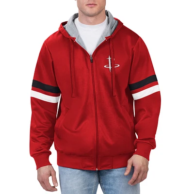 Veste à capuche entièrement zippée G-III Sports by Carl Banks pour hommes, rouge, Houston Rockets Contender