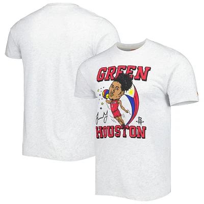 Men's Homage Jalen Green Ash Houston Rockets Caricature Tri-Blend T-Shirt