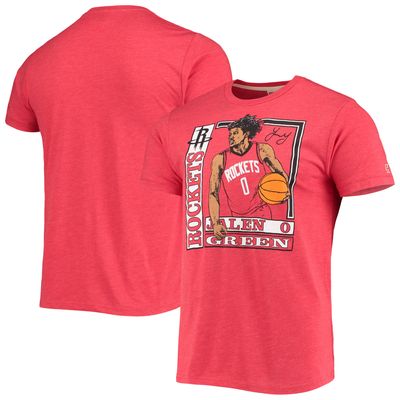 Men's Homage Jalen Green Red Houston Rockets Rookie Player Pack Tri-Blend T-Shirt