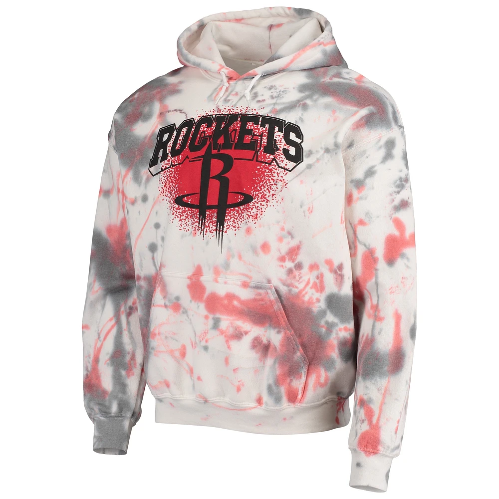 Pull à capuche Tie-Dye Houston Rockets crème pour hommes