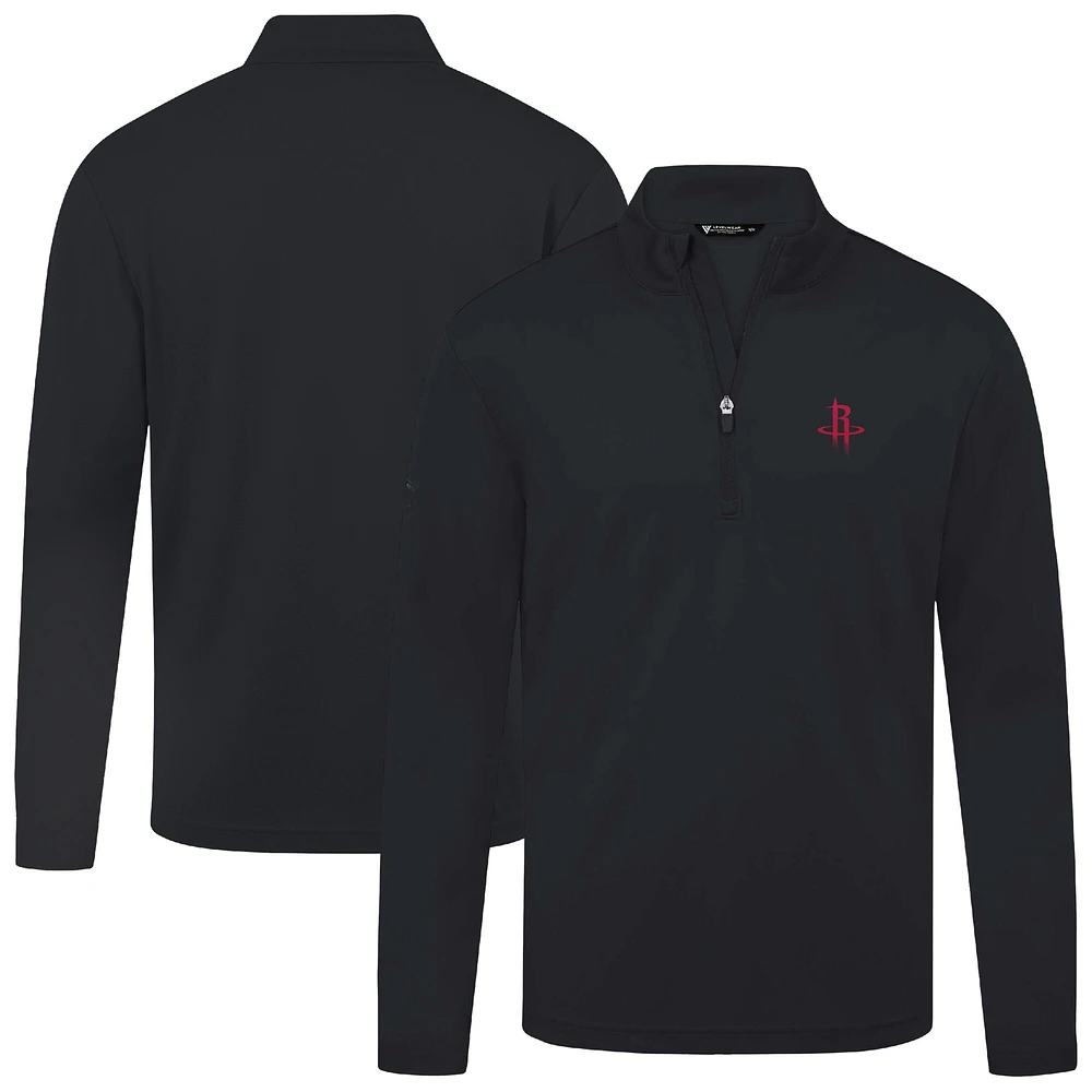 Men's Levelwear Black Houston Rockets Heron Quarter-Zip Top