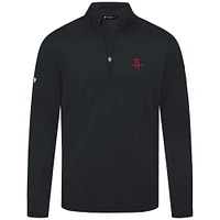 Men's Levelwear Black Houston Rockets Heron Quarter-Zip Top