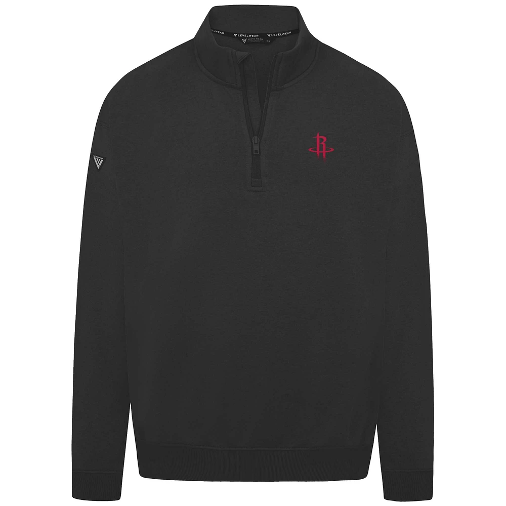 Men's Levelwear Black Houston Rockets Murray Quarter-Zip Pullover
