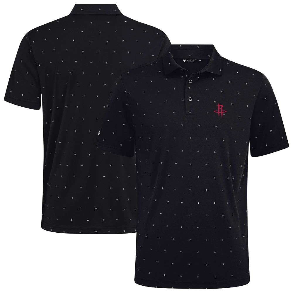 Men's Levelwear Black Houston Rockets Vision Polo