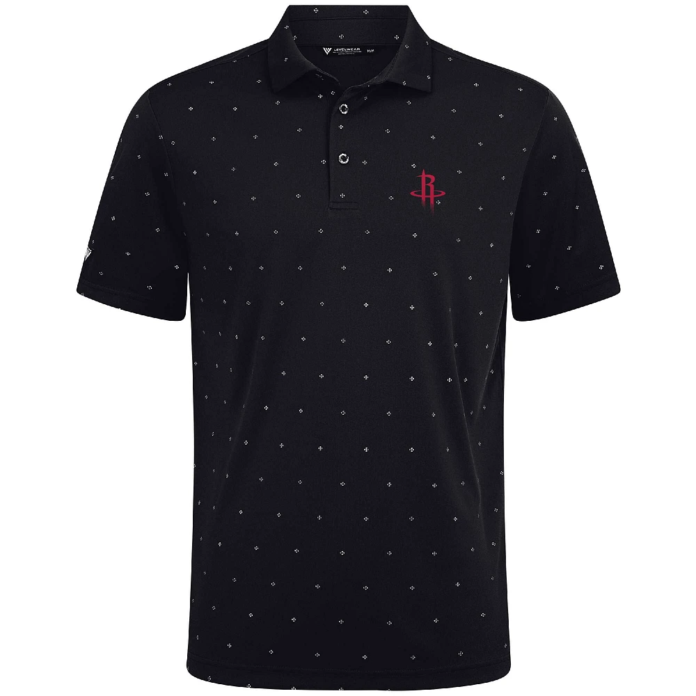 Men's Levelwear Black Houston Rockets Vision Polo