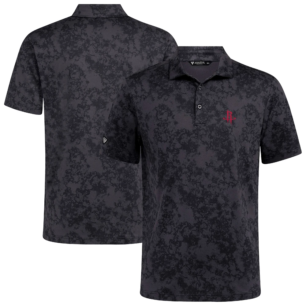 Men's Levelwear Black Houston Rockets Whisper Polo