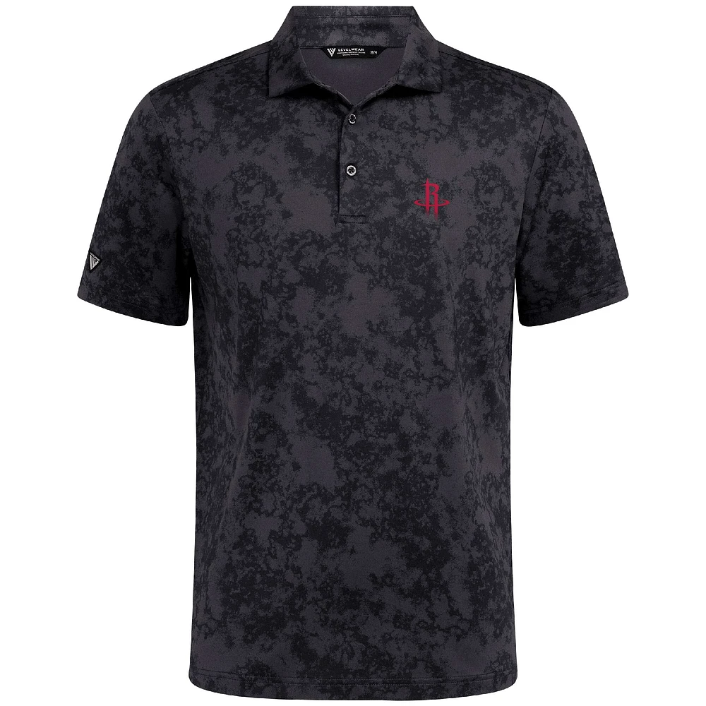 Men's Levelwear Black Houston Rockets Whisper Polo