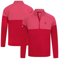 Men's Levelwear Red Houston Rockets Classic Stripes Quarter-Zip Top