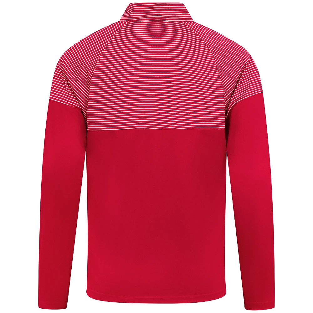 Men's Levelwear Red Houston Rockets Classic Stripes Quarter-Zip Top