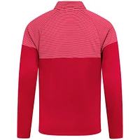 Men's Levelwear Red Houston Rockets Classic Stripes Quarter-Zip Top