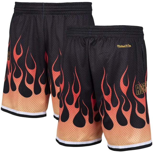 Lids Milwaukee Bucks Mitchell & Ness 2000/01 Flames Swingman Shorts - Black