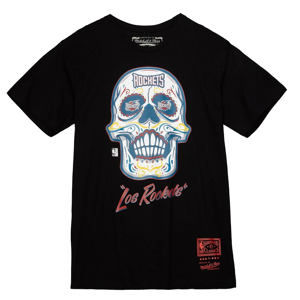 T-shirt noir Mitchell & Ness Houston Rockets Hardwood Classics Sugar Skull Hometown pour hommes