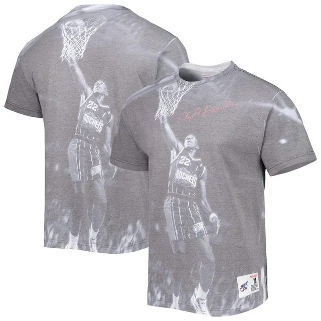 Men's Mitchell & Ness Clyde Drexler Black Portland Trail Blazers Mesh  T-Shirt