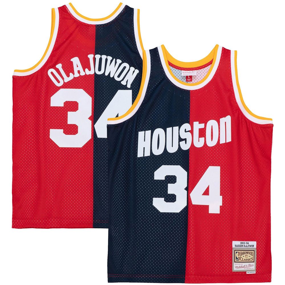 Hakeem Olajuwon Houston Rockets 1993-94 Black White Swingman Jersey