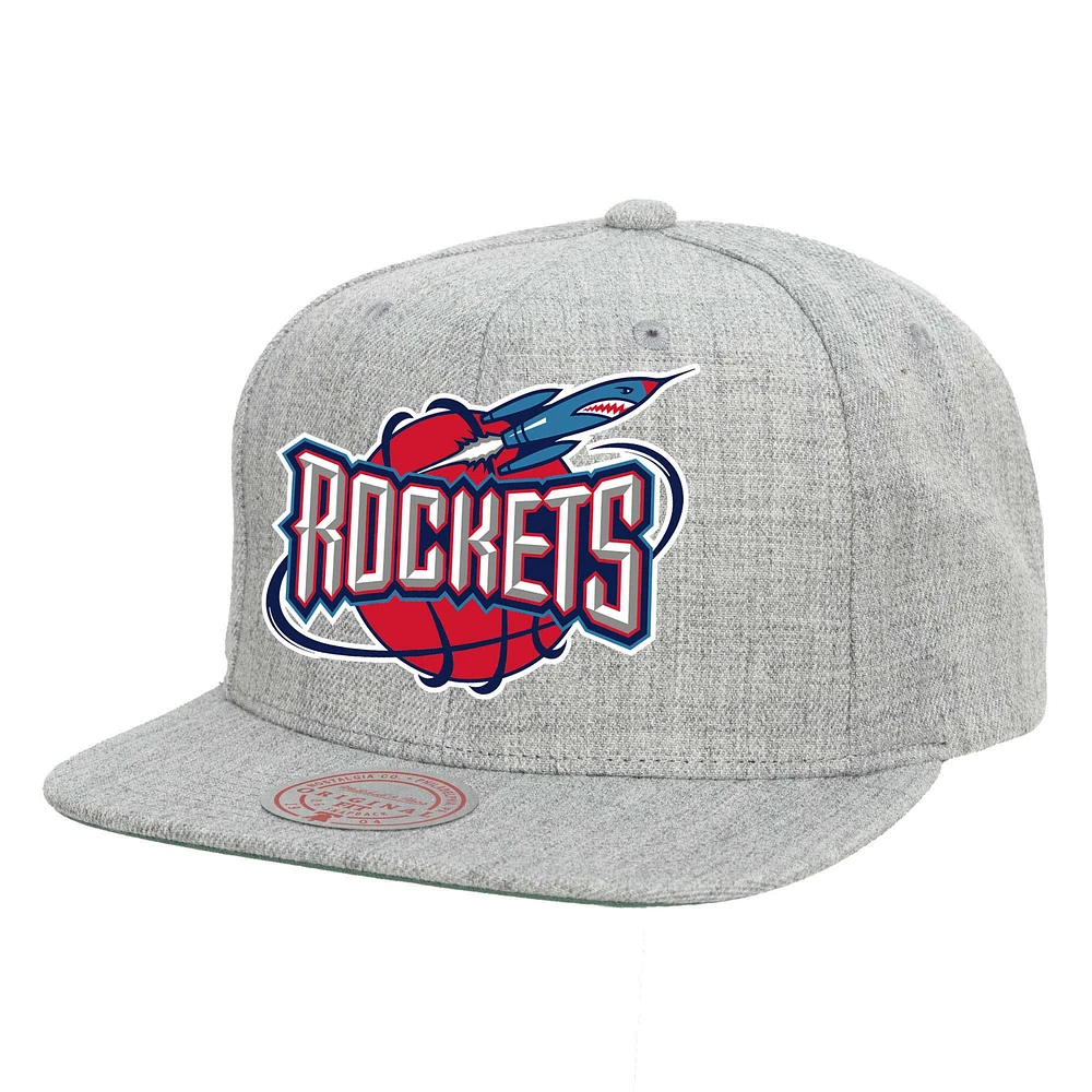 Casquette Snapback Houston Rockets Hardwood Classics 2.0 Mitchell & Ness pour homme, gris chiné