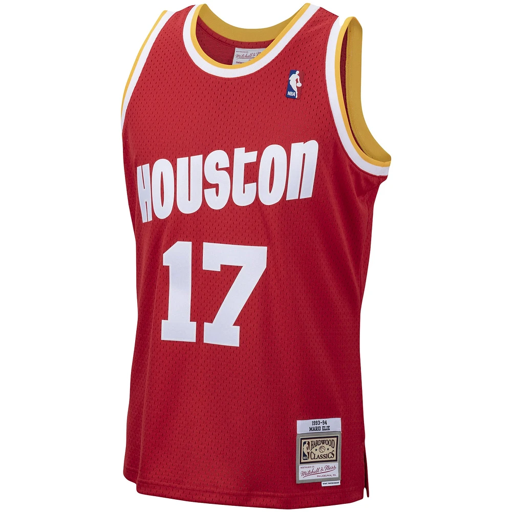 Maillot Swingman Mitchell & Ness Mario Elie Houston Rockets 1993/94 Hardwood Classics rouge pour homme