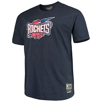 Men's Mitchell & Ness Navy Houston Rockets Big Tall Hardwood Classics Vintage Logo T-Shirt