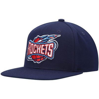 Men's Mitchell & Ness Navy Houston Rockets Hardwood Classics Team Ground 2.0 Snapback Hat