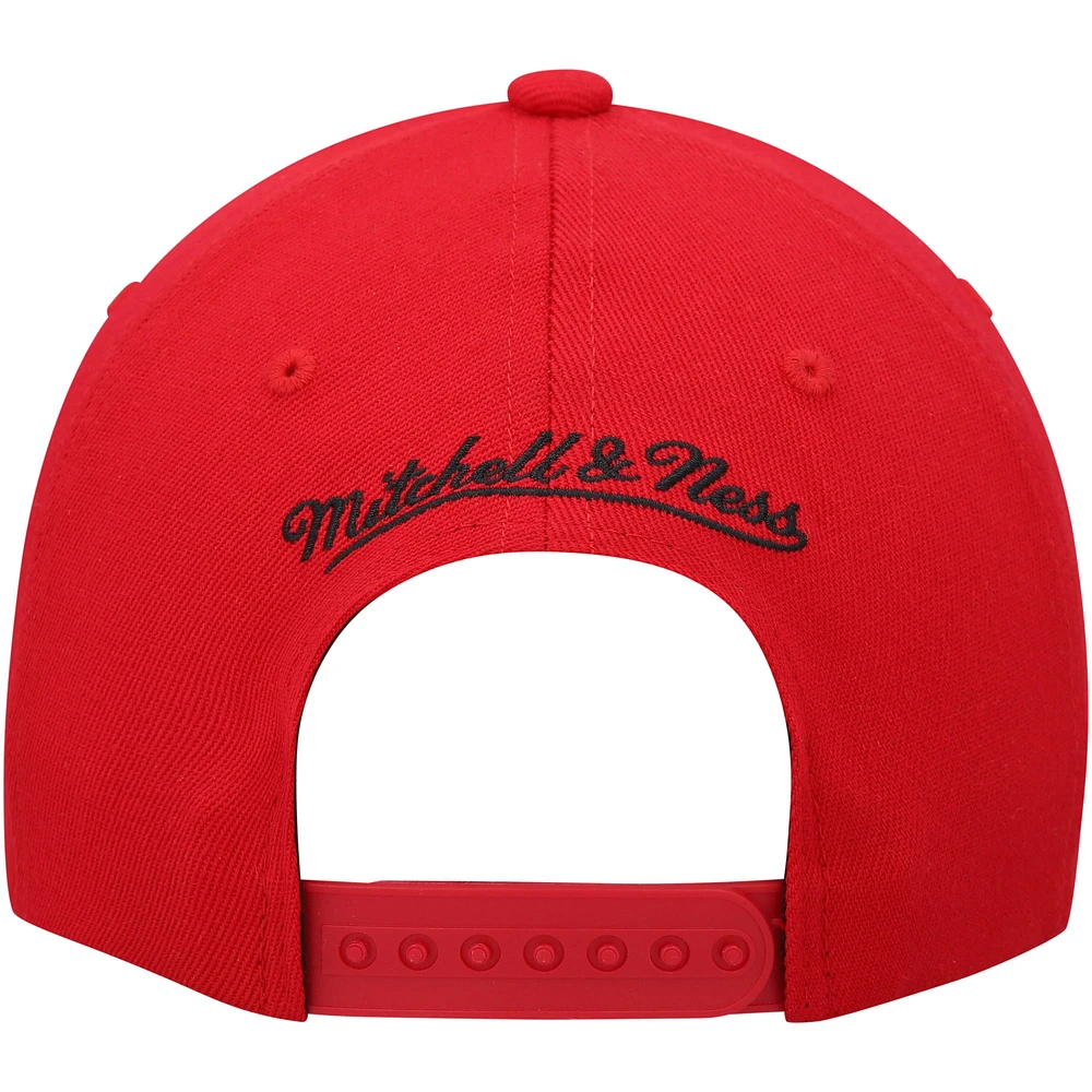 Casquette pour homme Mitchell & Ness rouge/noir Houston Rockets MVP Team Two-Tone 2.0 Stretch Snapback