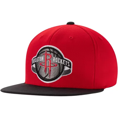 Men's Mitchell & Ness Red Houston Rockets Hardwood Classics Big Face  Callout Snapback Hat