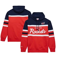 Men's Mitchell & Ness Red/Navy Houston Rockets Head Coach Pullover Hoodie