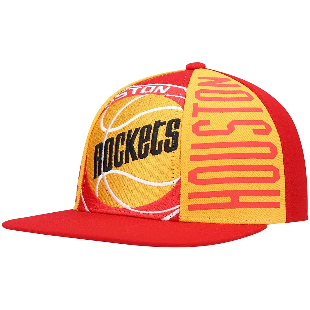 Men's Mitchell & Ness Red Houston Rockets Hardwood Classics Big Face Callout Snapback Hat