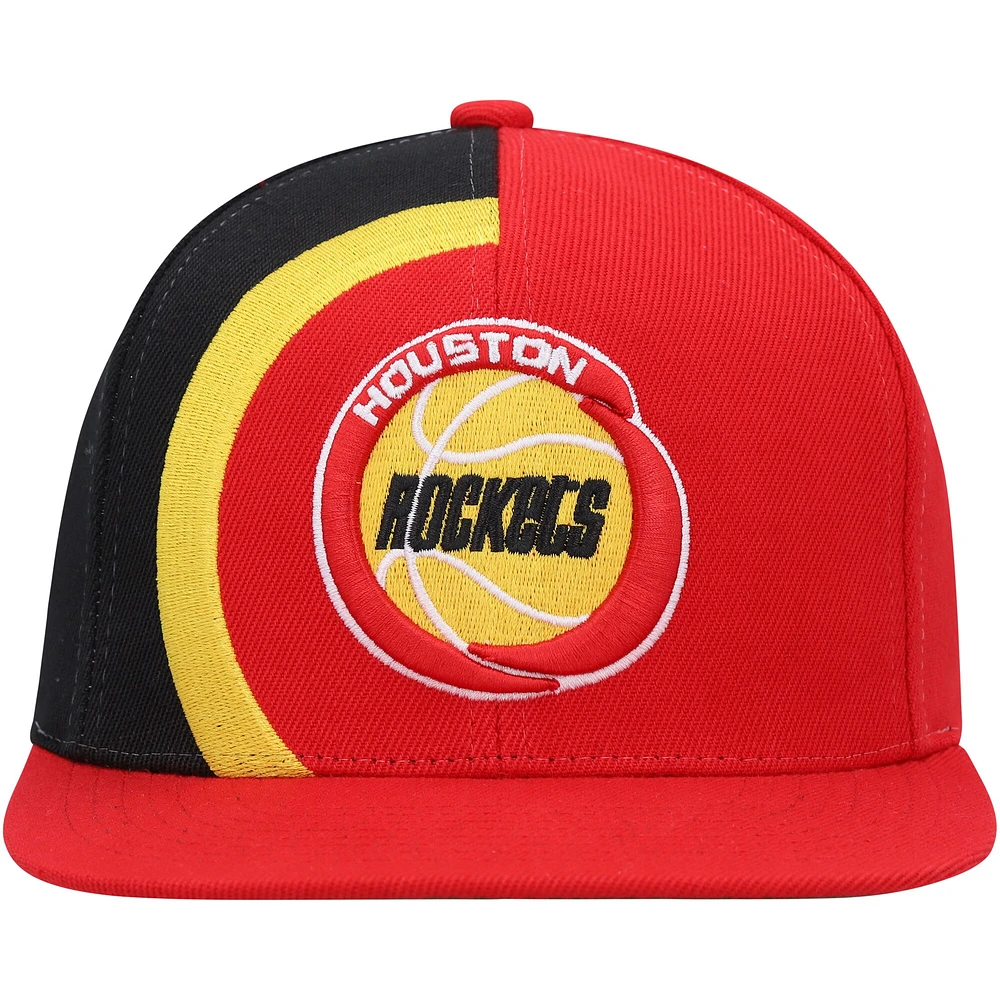 Men's Mitchell & Ness Red Houston Rockets Hardwood Classics Retroline Snapback Hat