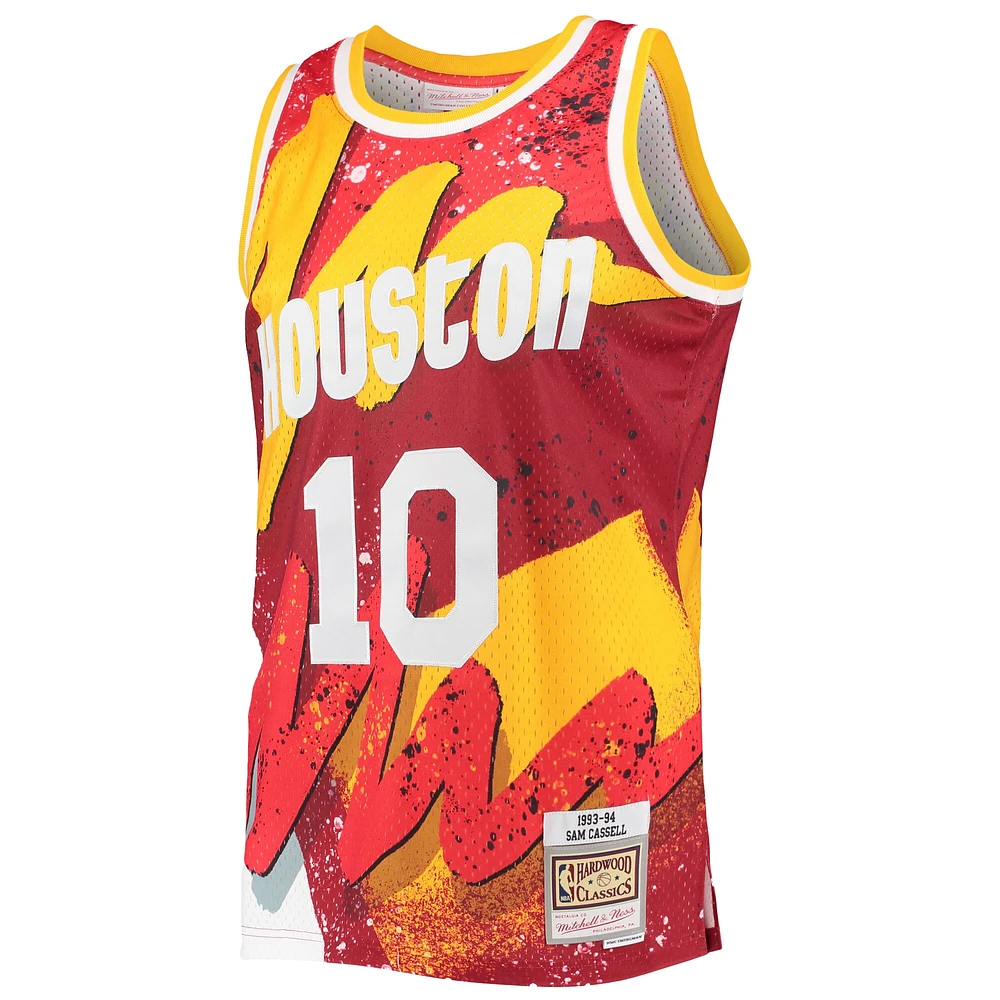 Maillot Homme Mitchell & Ness Sam Cassell Rouge Houston Rockets Hardwood Classics 1993/94 Hyper Hoops Swingman