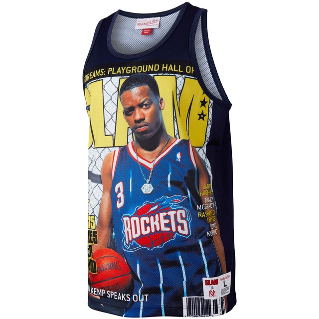 Débardeur Slam Player Mitchell & Ness Steve Francis bleu marine Houston Rockets pour hommes