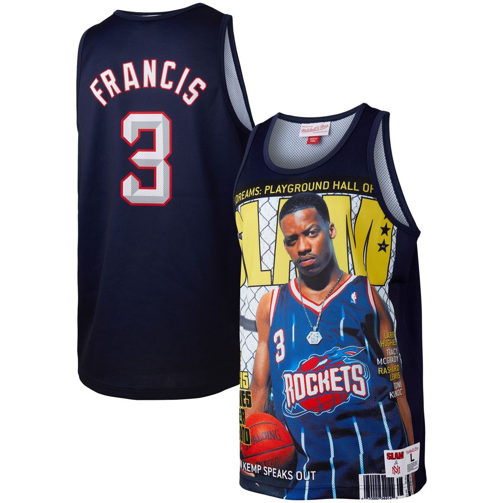 Men's Mitchell & Ness Steve Francis Navy Houston Rockets Slam Player Tank Top