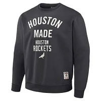 Sweat-shirt en peluche NBA x Staple anthracite Houston Rockets Pigeon pour hommes