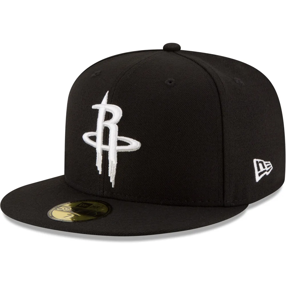 Men's New Era Black Houston Rockets & White Logo 59FIFTY Fitted Hat