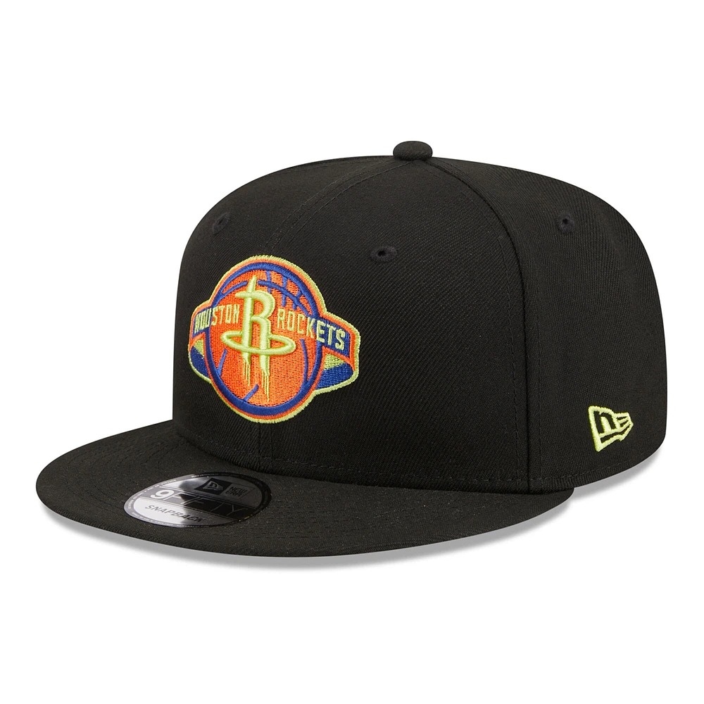 Casquette Snapback 9FIFTY Houston Rockets Neon Pop New Era noire pour homme