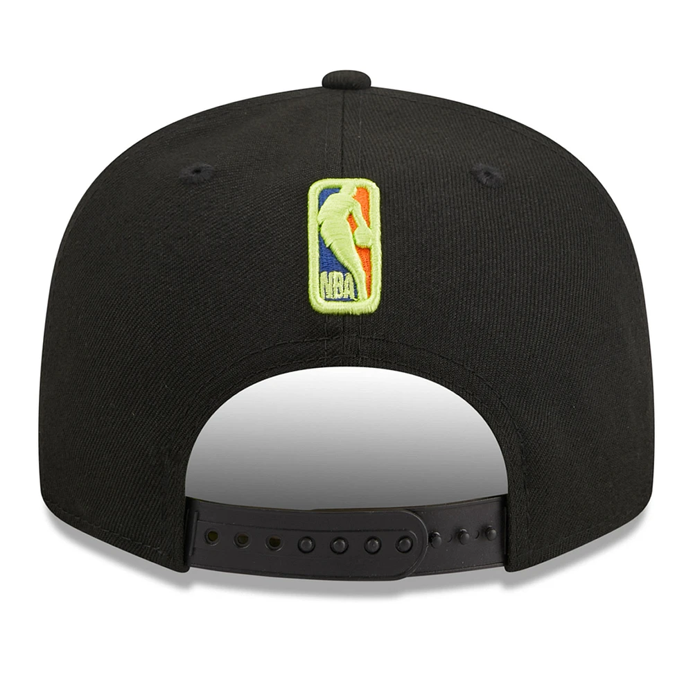 Men's New Era Black Houston Rockets Neon Pop 9FIFTY Snapback Hat