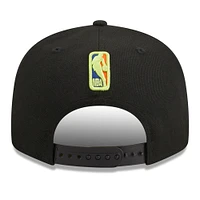 Men's New Era Black Houston Rockets Neon Pop 9FIFTY Snapback Hat