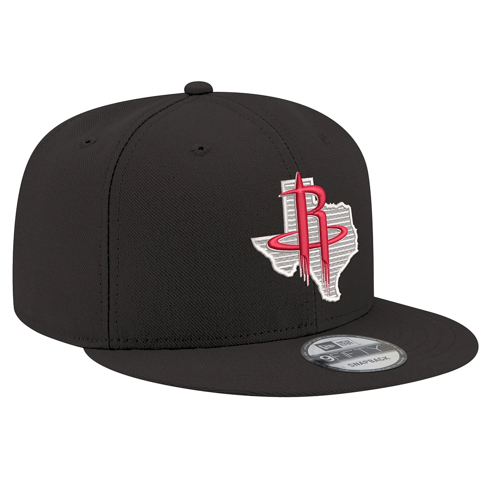 Casquette snapback 9FIFTY noire New Era pour homme, Houston Rockets State Pride