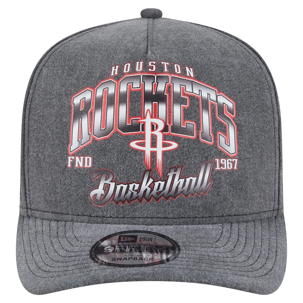 Casquette snapback pré-courbée 9FIFTY des Houston Rockets de New Era pour homme, couleur anthracite