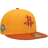 Casquette ajustée 59FIFTY Houston Rockets New Era pour homme, or/rouille