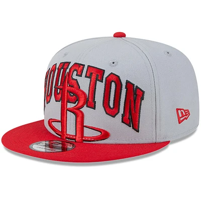 Casquette Snapback 9FIFTY bicolore Tip-Off des Houston Rockets New Era pour hommes, gris/rouge