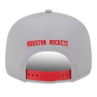 Men's New Era Gray Houston Rockets Chenille Band 9FIFTY Snapback Hat